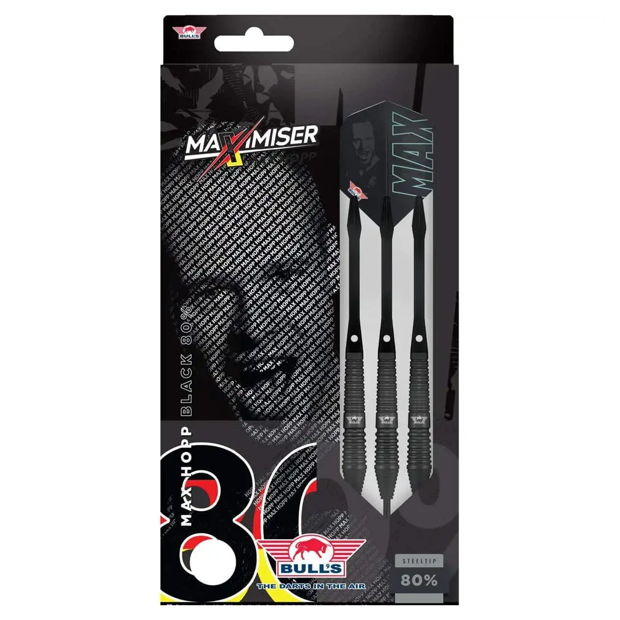 Bulls NL Max Hopp 80% Black Tungsten Steel Tip Darts 