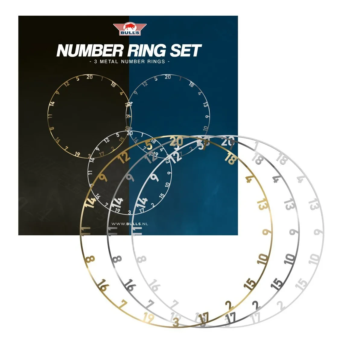 Bulls NL Metal Dartboard Number Ring Set 3pcs
