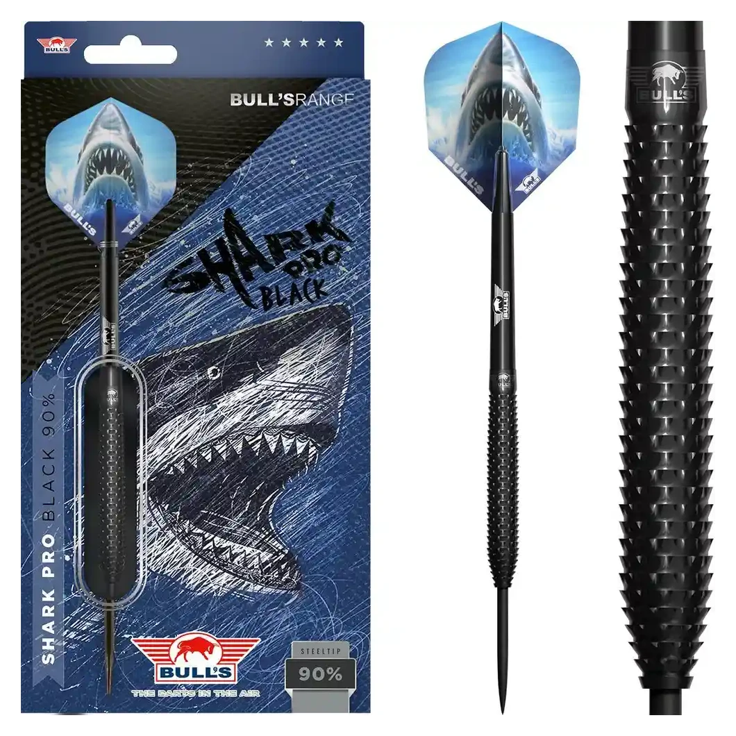 Bulls NL Shark Pro Black 90% Tungsten Steel Tip Darts