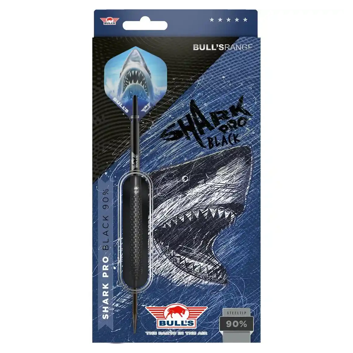Bulls NL Shark Pro Black 90% Tungsten Steel Tip Darts