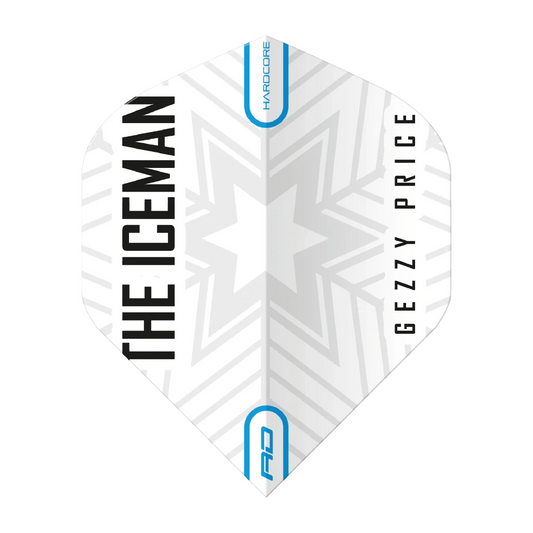 Red Dragon Hardcore Gerwyn Price White & Grey Snowflake Standard Extra Thick Dart Flights