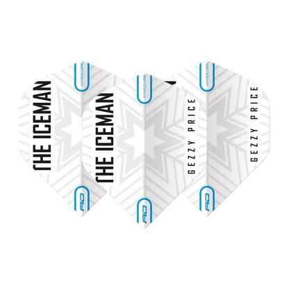Red Dragon Hardcore Gerwyn Price White & Grey Snowflake Standard Extra Thick Dart Flights