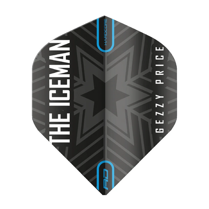 Red Dragon Hardcore Gerwyn Price Black & Grey Snowflake Standard Extra Thick Dart Flights