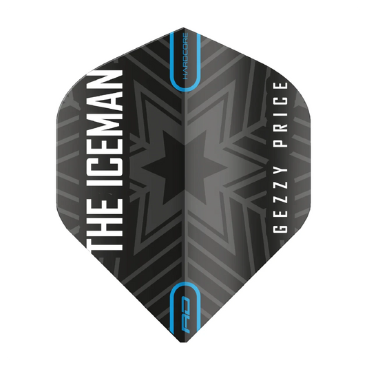 Red Dragon Hardcore Gerwyn Price Black & Grey Snowflake Standard Extra Thick Dart Flights