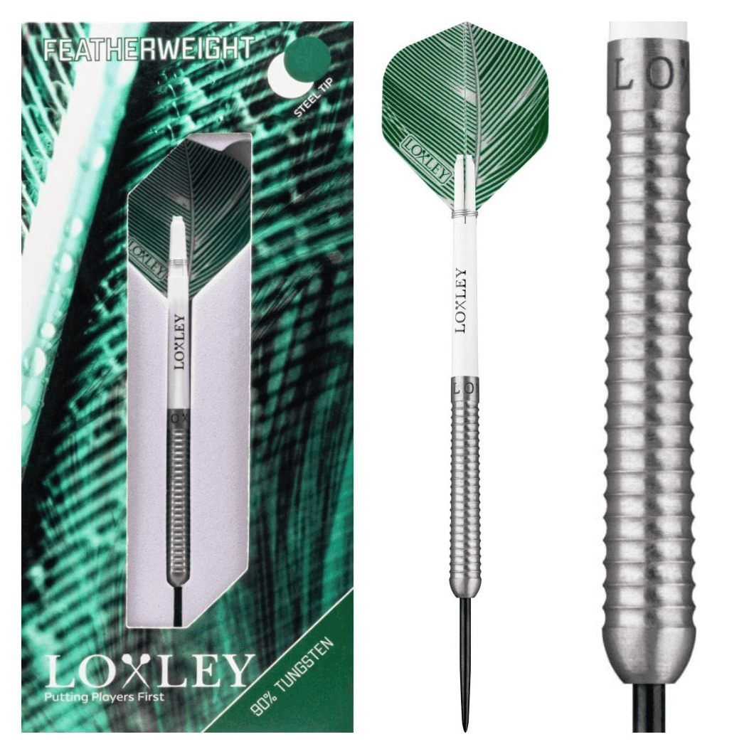 Loxley Featherweight Steel Tip Darts - Green - 19g Packaging