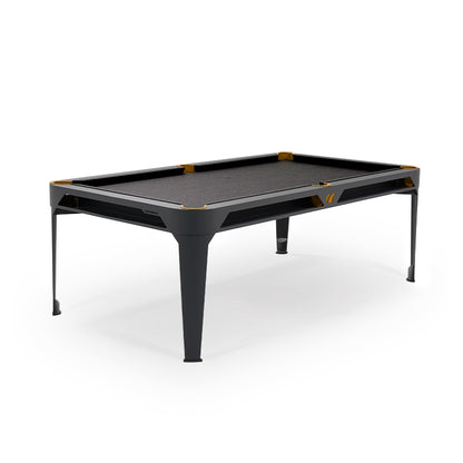 Cornilleau HYPHEN Outdoor Pool Table - Black Frame / Dark Grey Cloth with yellow pockets