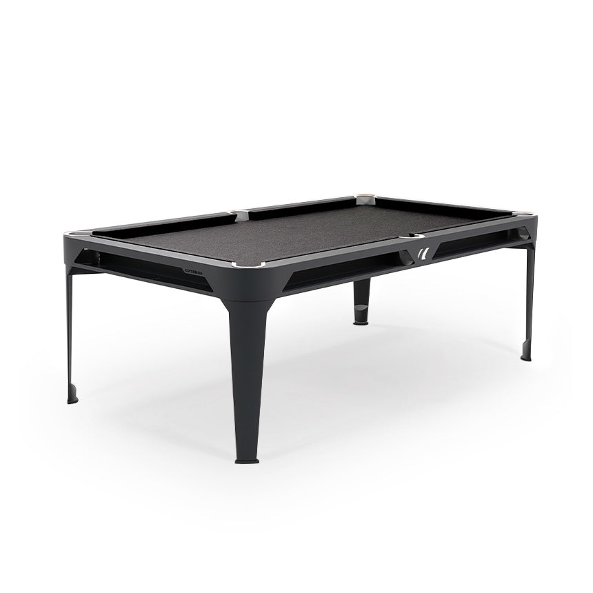 Cornilleau HYPHEN Outdoor Pool Table - Black Frame / Dark Grey Cloth with white pockets