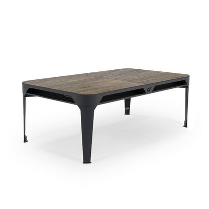 Cornilleau HYPHEN Outdoor Pool Table - Black Frame / Dark Grey Cloth with the optional wooden table top cover