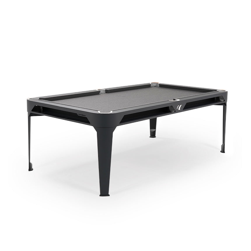 Cornilleau HYPHEN Outdoor Pool Table - Black Frame / Light Grey Cloth with white pockets