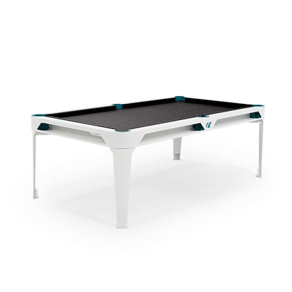 Cornilleau HYPHEN Outdoor Pool Table - White Frame / Dark Grey Cloth with blue pockets