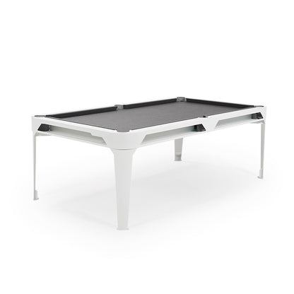 Cornilleau HYPHEN Outdoor Pool Table - White Frame / Light Grey Cloth with white pockets