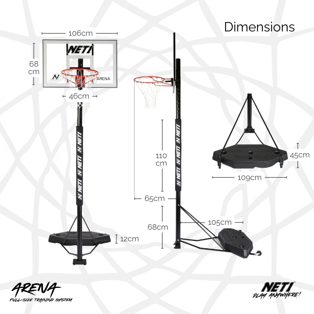 NET1 Arena Basketball Hoop Dimensions