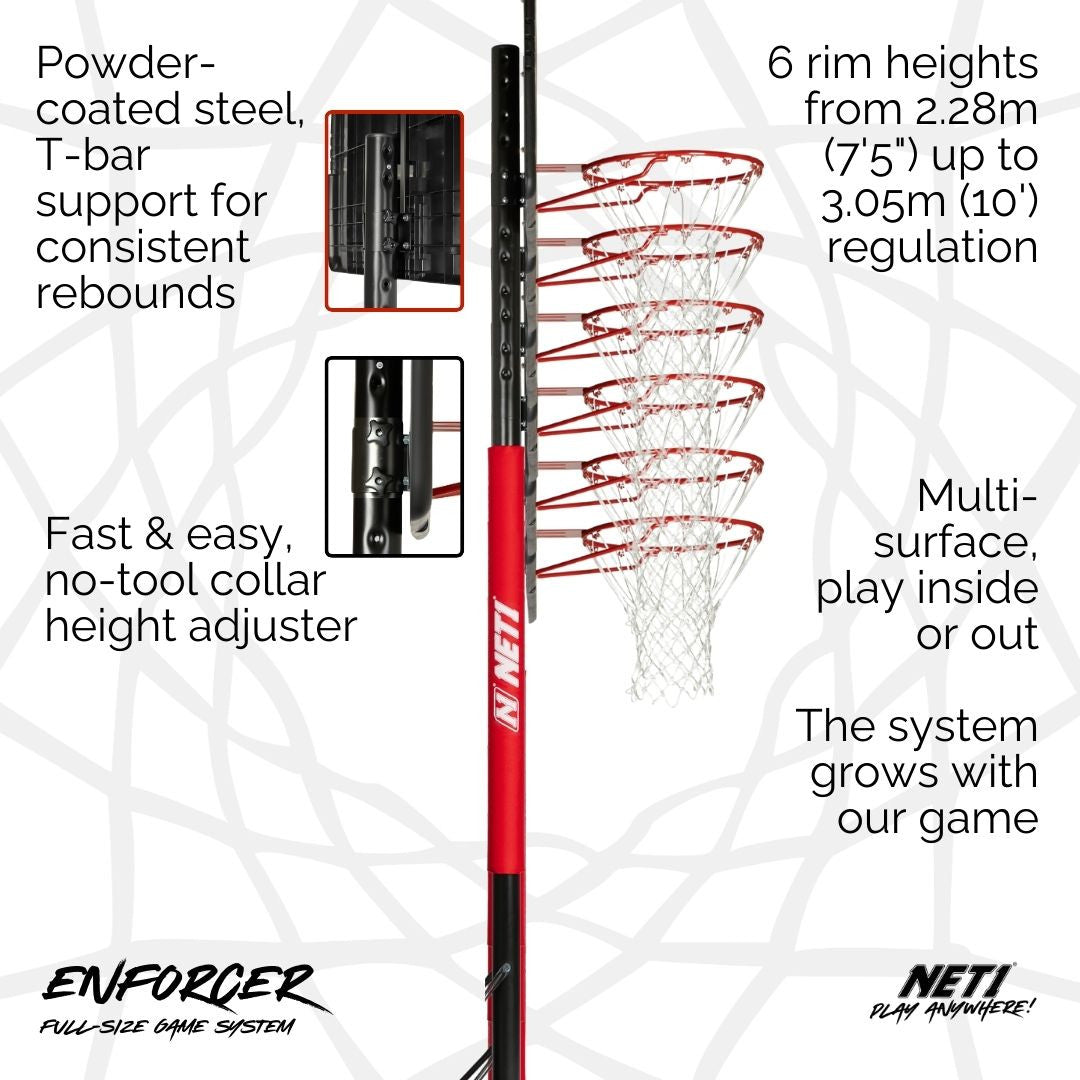 NET1 Enforcer Basketball Hoop Adjustability