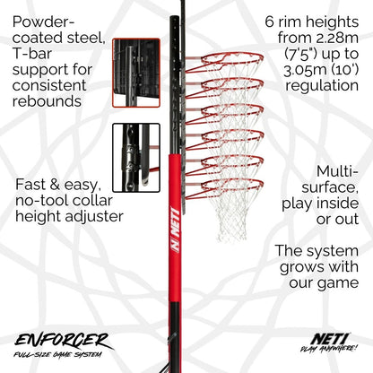 NET1 Enforcer Basketball Hoop Adjustability