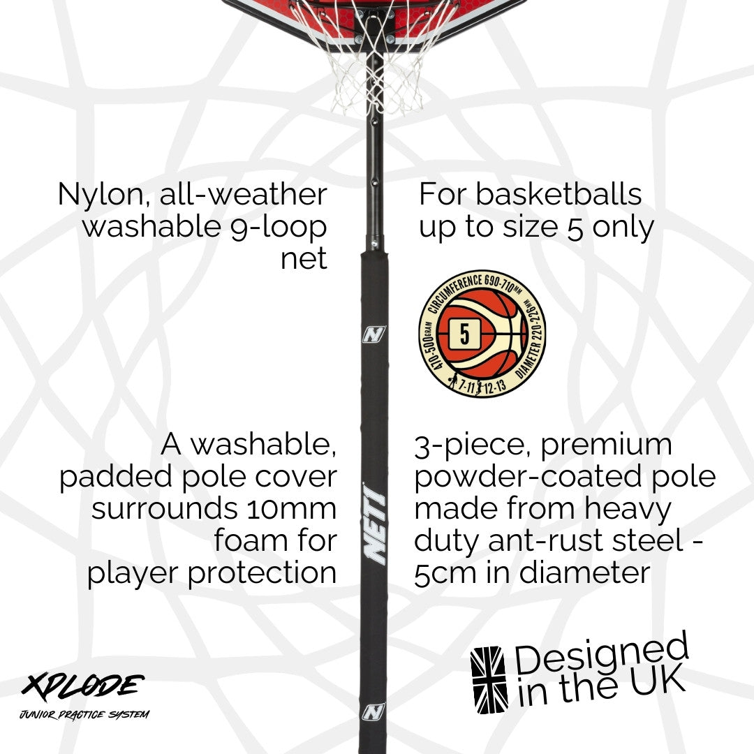 NET1 Xplode Basketball Hoop Ball size compatibility