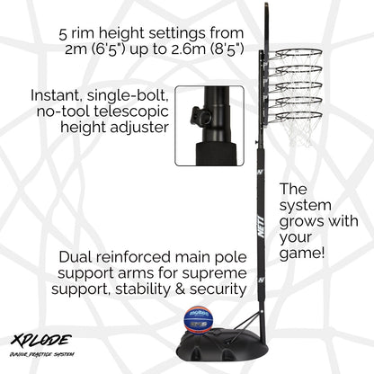 NET1 Xplode Basketball Hoop Height settings