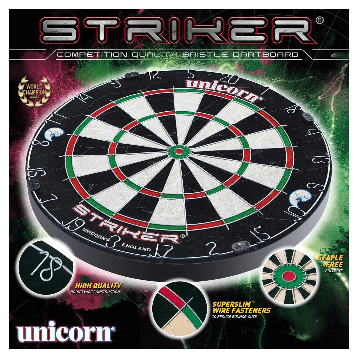 Unicorn Striker Bristle Dartboard